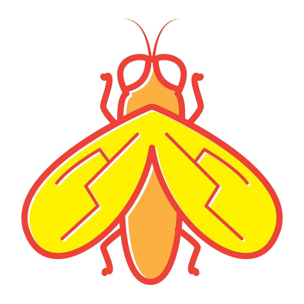 insektsfluga med vingar färgglada logotyp symbol vektor ikon grafisk design illustration