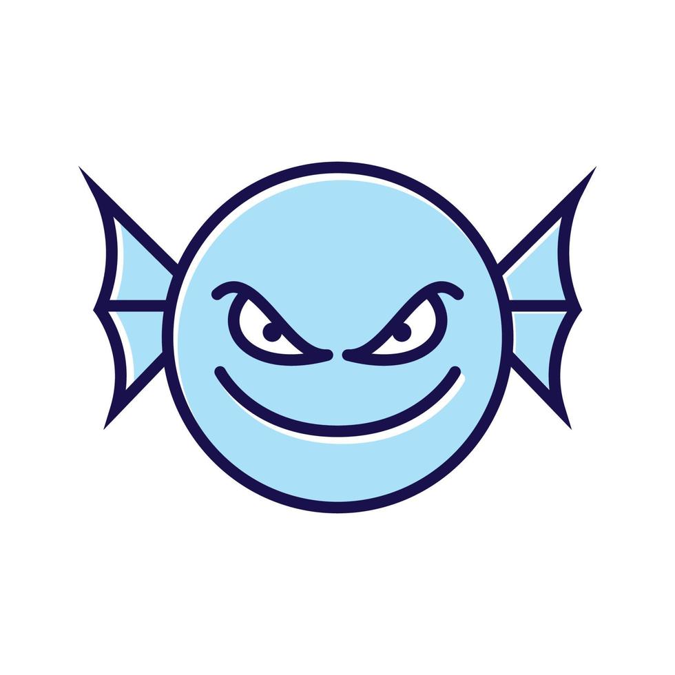 söt tecknad monster fisk lyckligt huvud leende logotyp vektor ikon illustration design