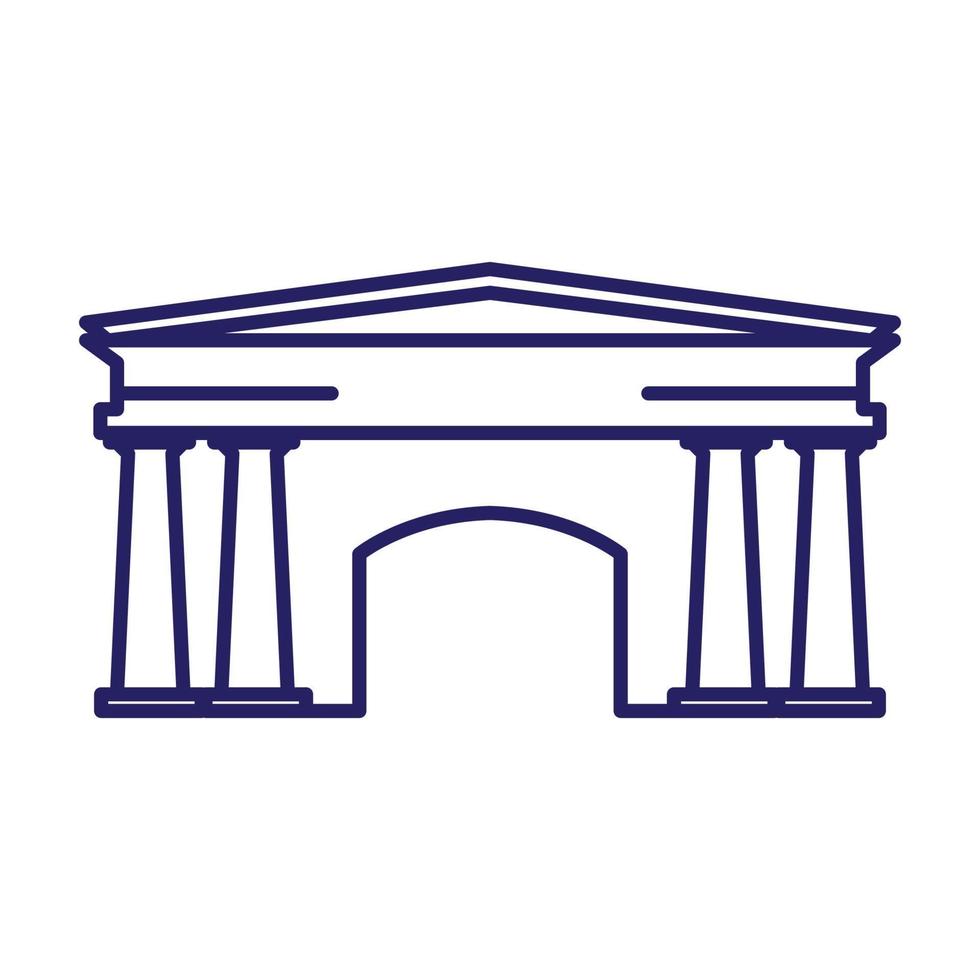 antikes griechenland gebäudelinie umriss logo vektor symbol illustration