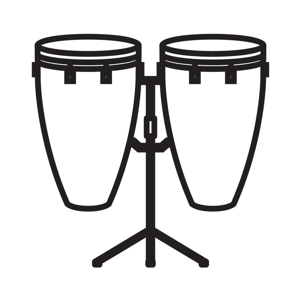 Linien Musik Percussion Conga Drum Logo Vektor Symbol Icon Design Illustration