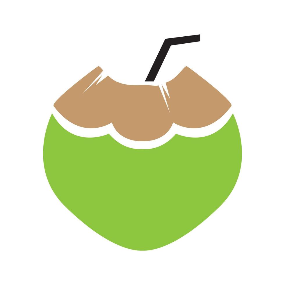frische kokosnuss trinken grün logo design vektorgrafik symbol symbol zeichen illustration kreative idee vektor