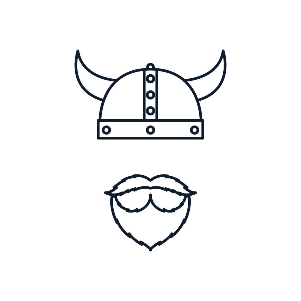 cool viking head line logotyp vektor ikondesign