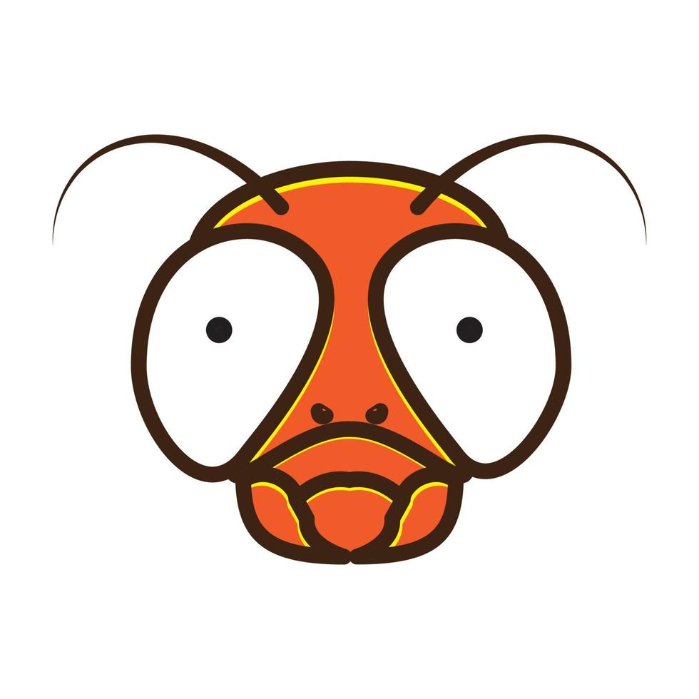 tierkopf insekt fliegt bunt niedlich logo symbol vektor symbol illustration design