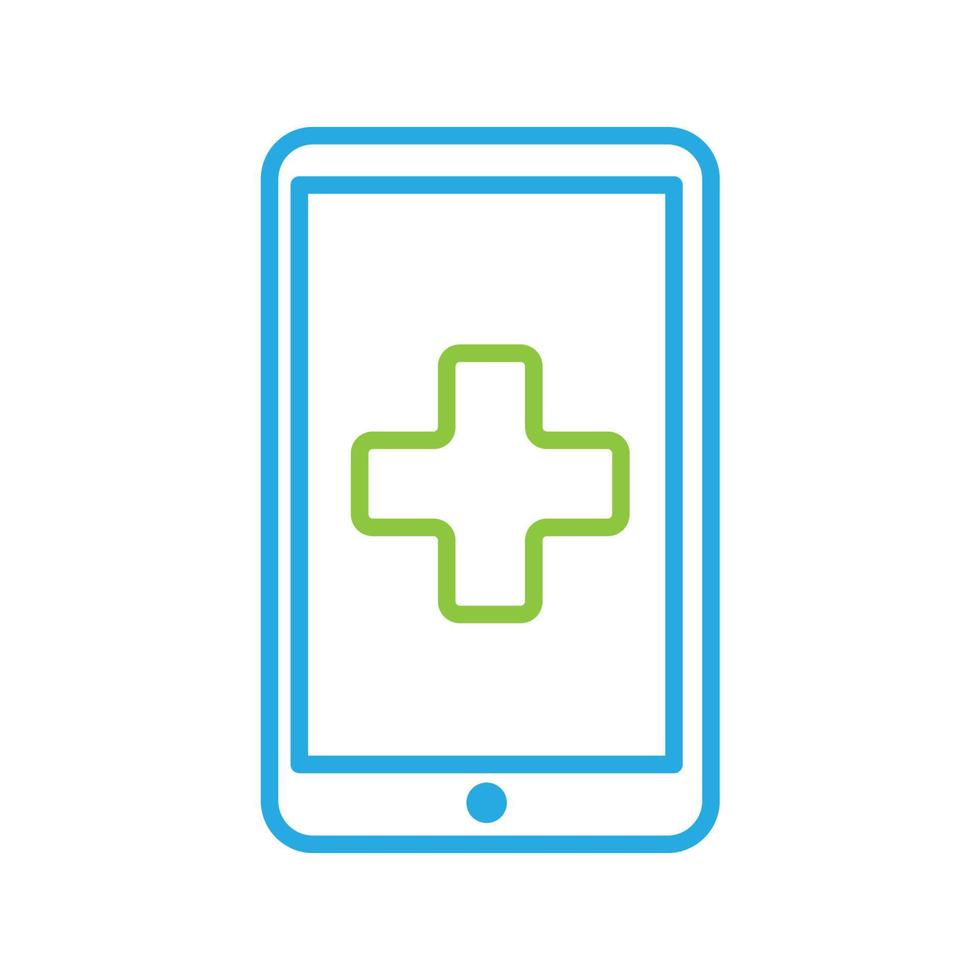 Handy mit Cross Health Line Logo Symbol Vektor Icon Grafik Design Illustration