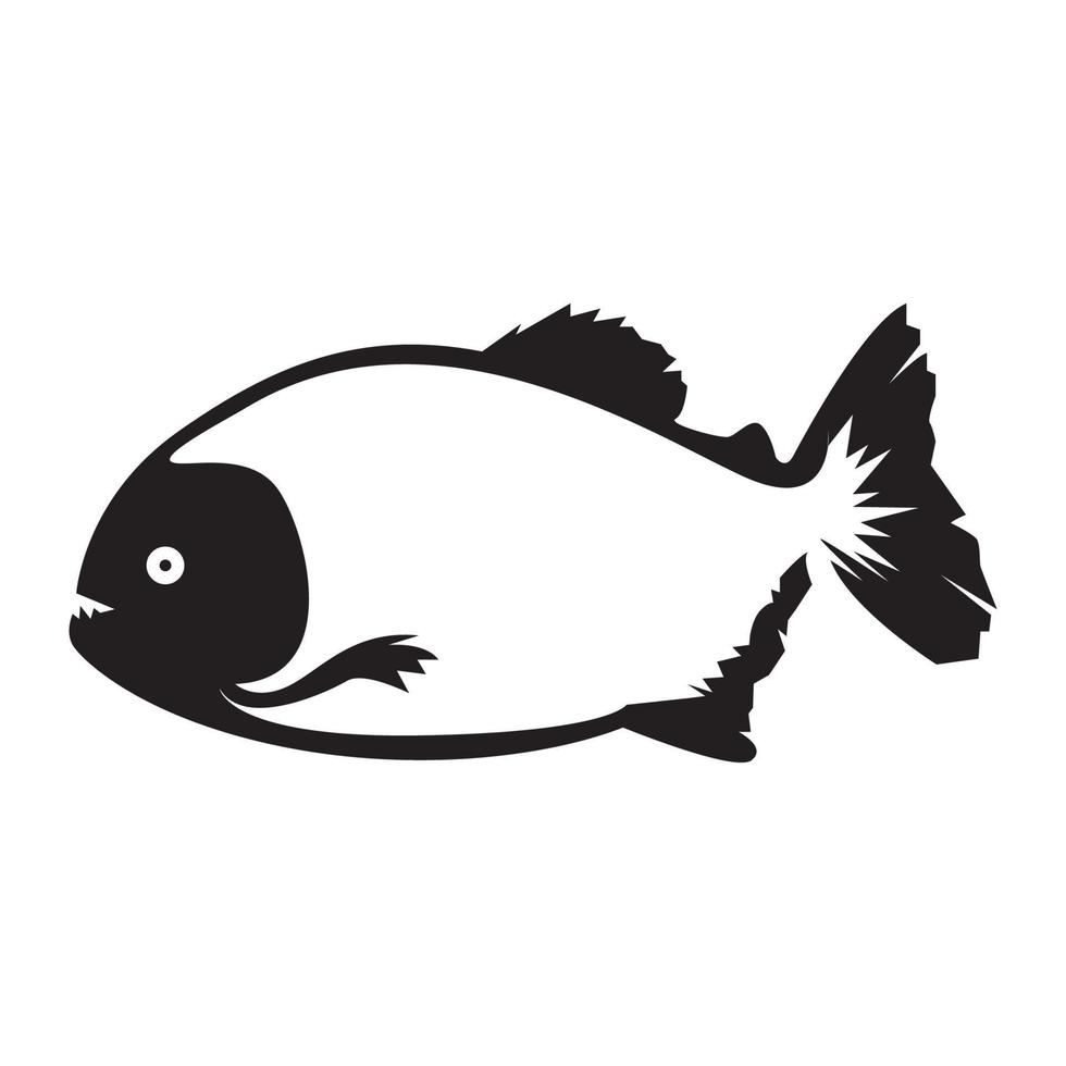 modern form fisk piranha logotyp symbol ikon vektor grafisk design illustration idé kreativ