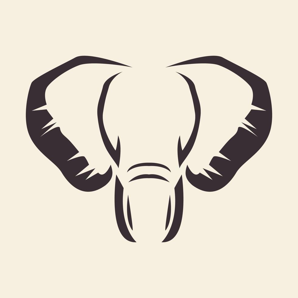 Vintage Gesicht Elefant Logo Symbol Symbol Vektorgrafik Design Illustration Idee kreativ vektor