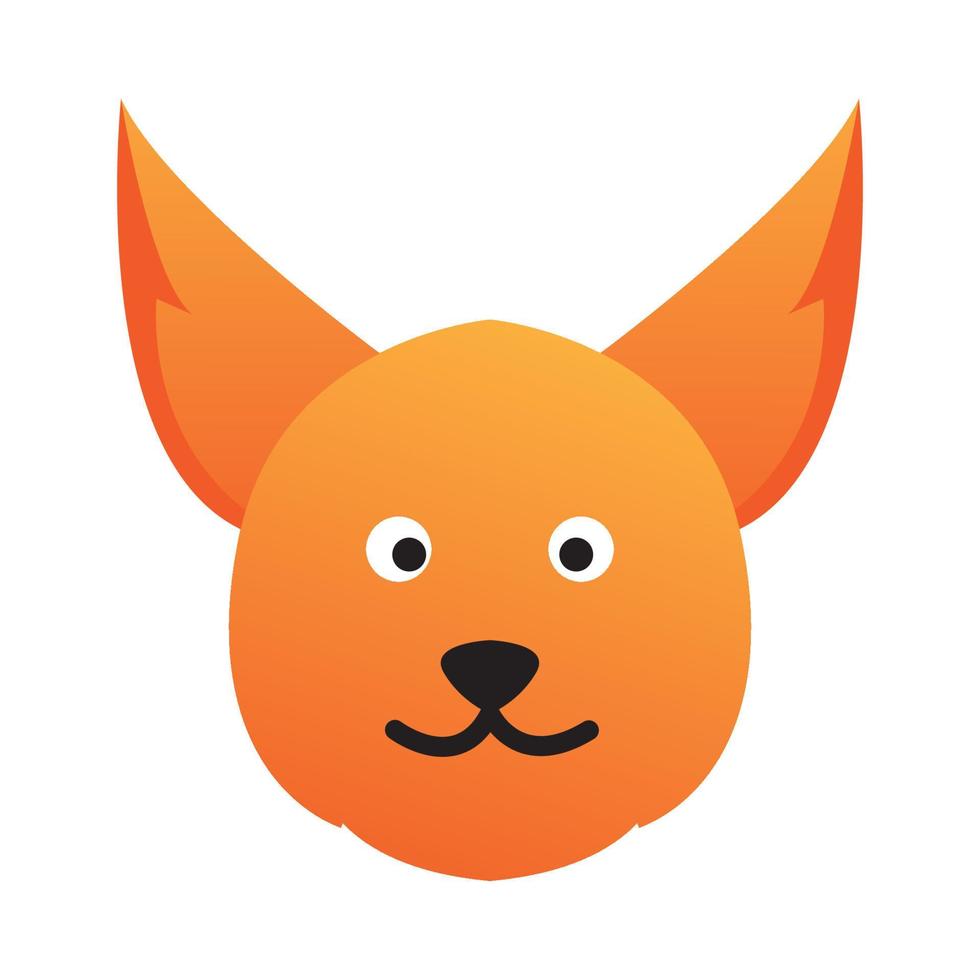 tier niedlich cartoon kopf katze hund wald orange logo vektor symbol icon design illustration