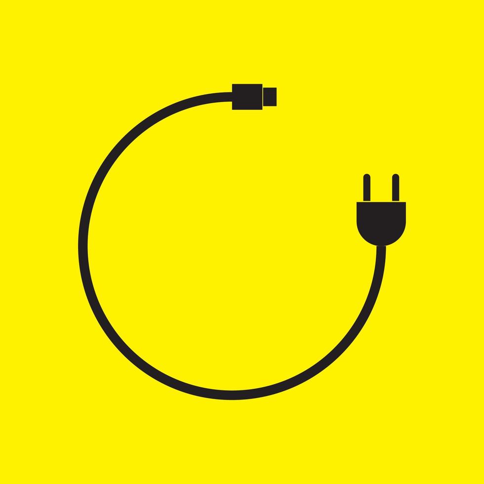 cirkel geometrisk kabel med kontakt elektrisk logotyp design vektor grafisk symbol ikon tecken illustration kreativ idé