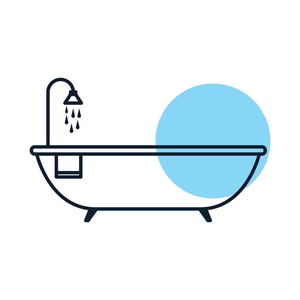 architektur innenlinie modernes badezimmer logo vektor symbol illustration design