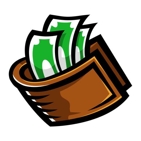 Brieftasche Geld Vektor Icon