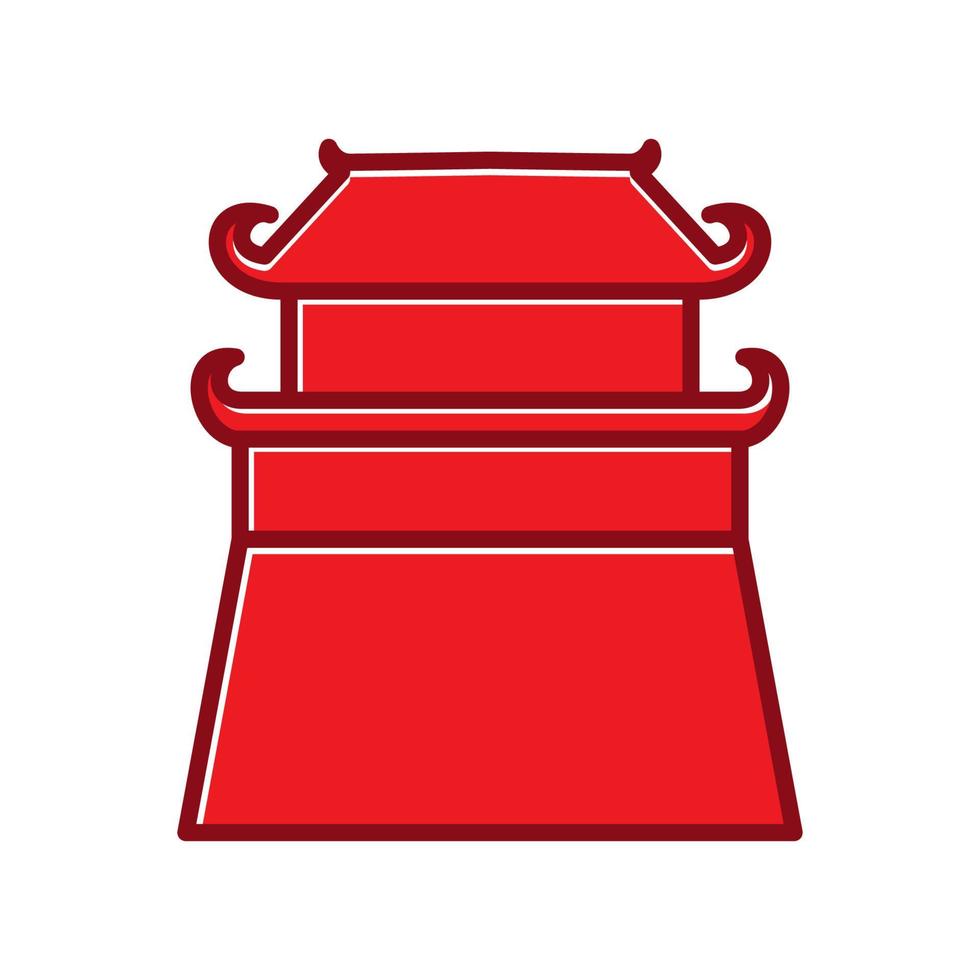 asiatische kultur japanisches oder chinesisches schloss moderne logo-vektorsymbolillustration vektor