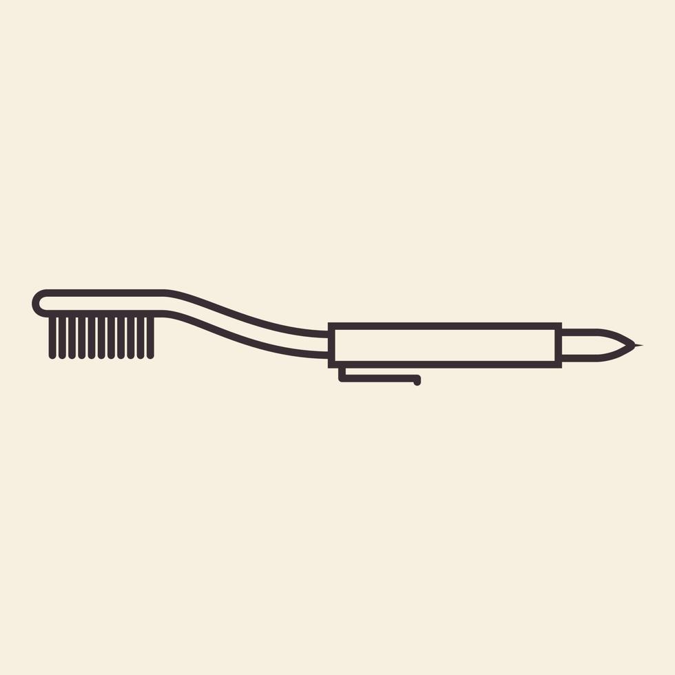 Zahnbürste mit Stift zeichnet Logosymbolvektorikonen-Grafikdesignillustration vektor