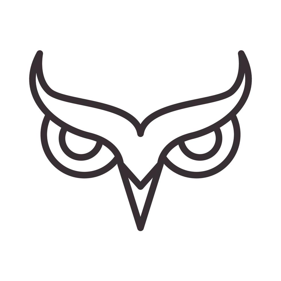 linjer ögonuggla mask logotyp vektor symbol ikon design illustration