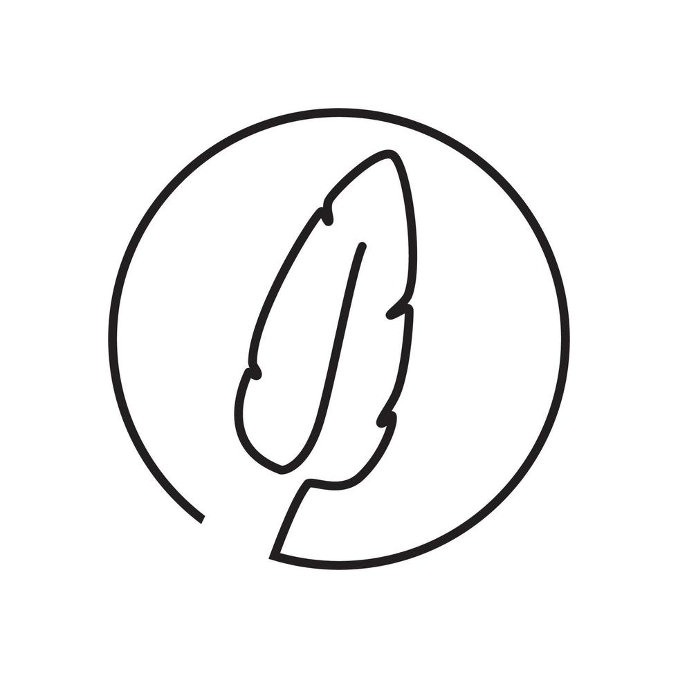einfache Federlinien kreisen Logo-Designvektorsymbol-Symbolillustration ein vektor