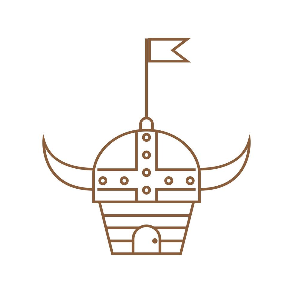 Wikinger Vogelkäfig Logo Design Vektorgrafik Symbol Symbol Zeichen Illustration kreative Idee vektor