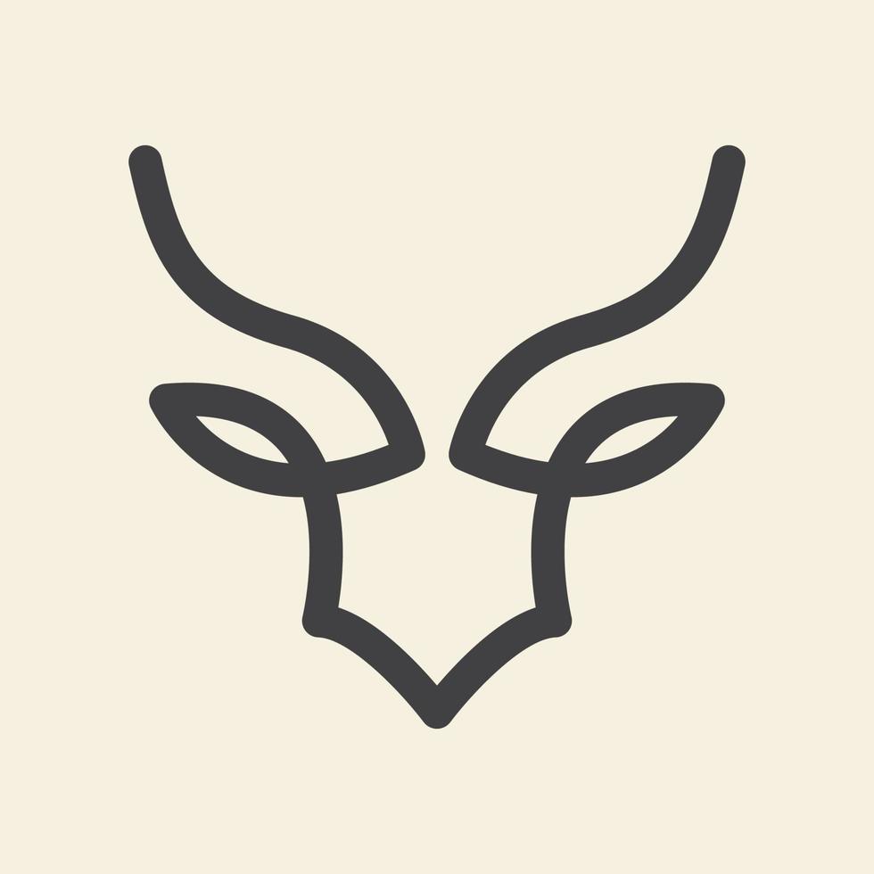 Linie Kunst moderne Form Kopf Hirsch Tier Logo Vektor Symbol Symbol Grafik Design Illustration