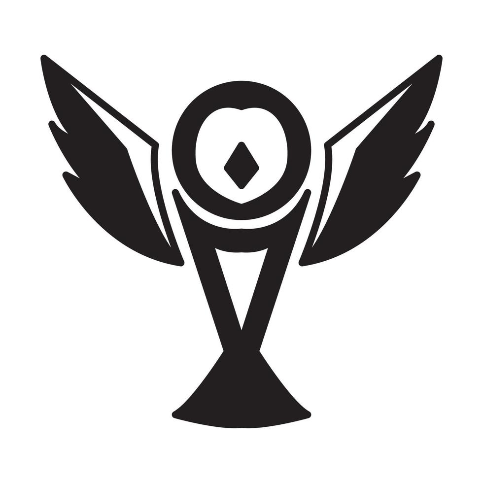 Vogel, Eule, Fliege, Trophäe, Logo, Vektor, Symbol, Symbol, Design, Illustration vektor