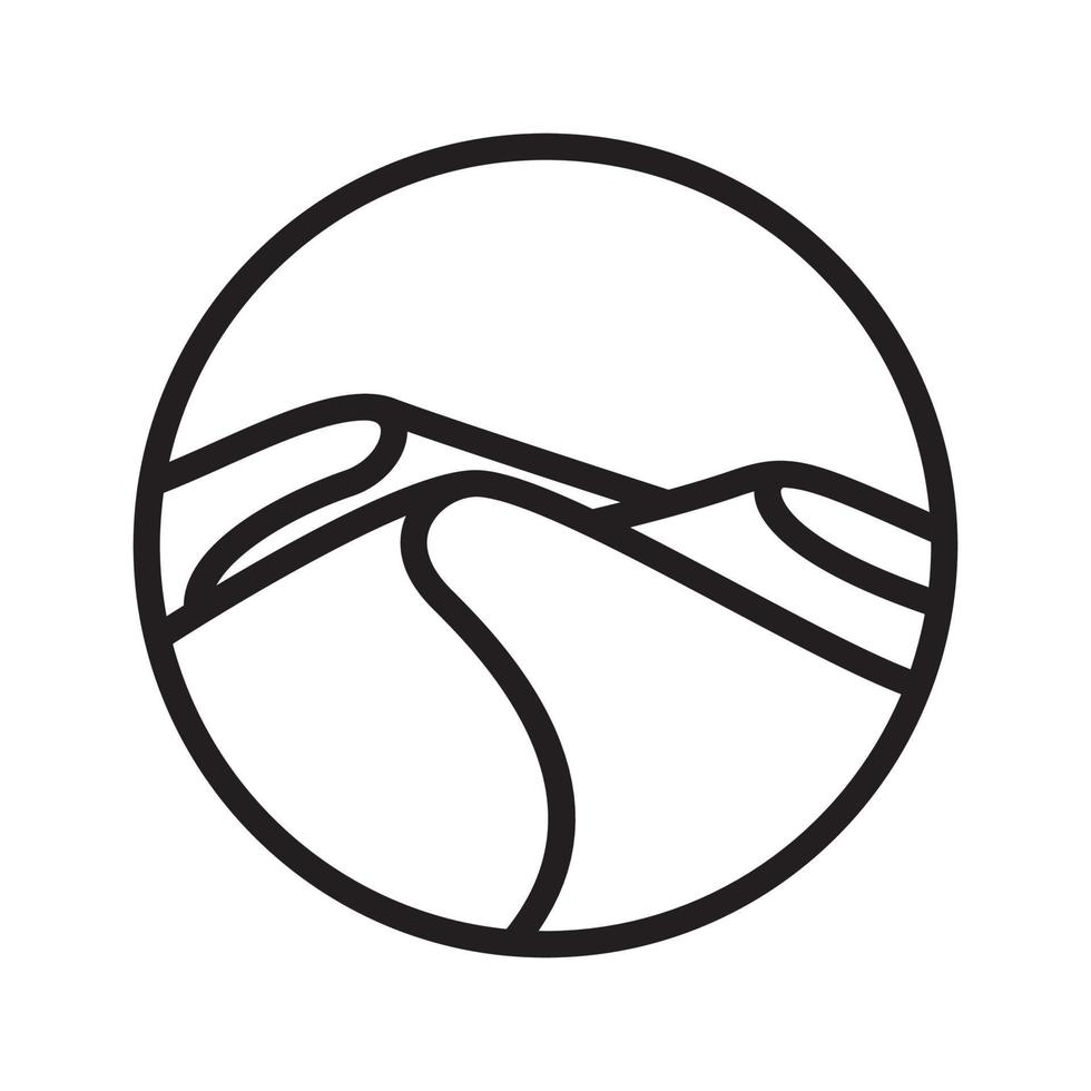 modern form linjer öken på cirkel logotyp symbol ikon vektor grafisk design illustration