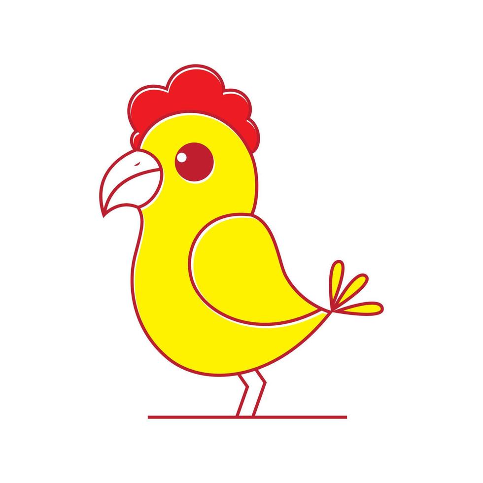gul söt kyckling tecknad färgglad logotyp design vektor grafisk symbol ikon tecken illustration kreativ idé