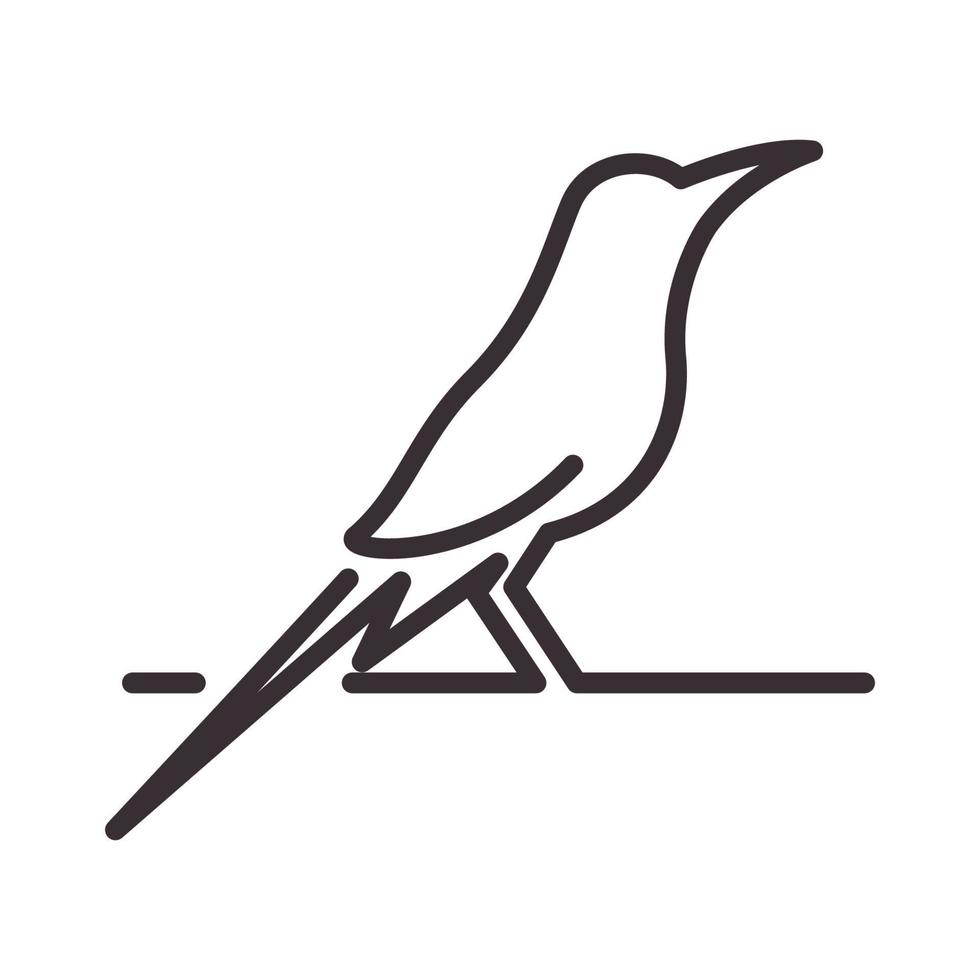 Vogel singen Liedlinien Logo Symbol Symbol Vektorgrafik Design Illustration vektor