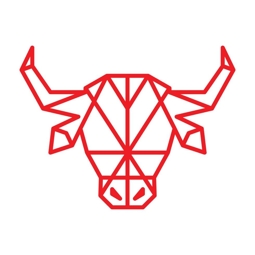 Büffel oder Kuh oder Stier geometrische Linien Logo Symbol Symbol Vektorgrafik Design Illustration vektor