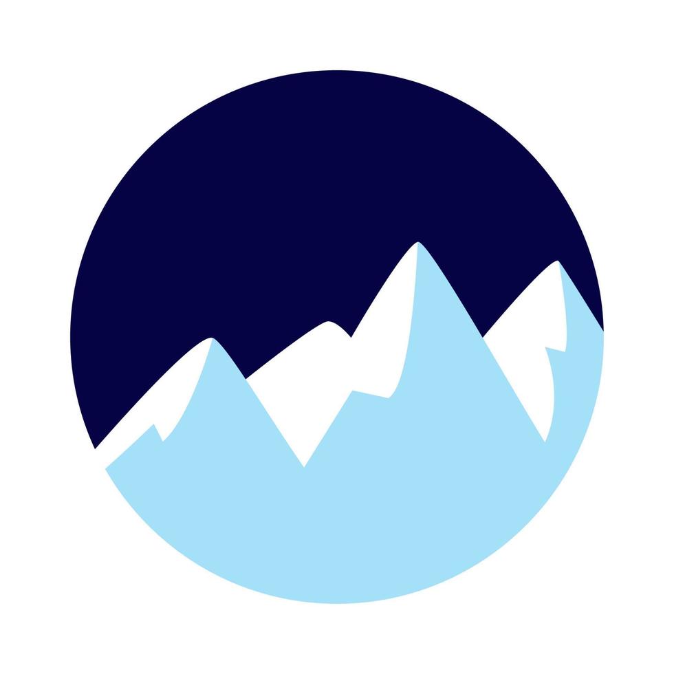 berg is eller isberg på cirkel modern logotyp ikon vektor