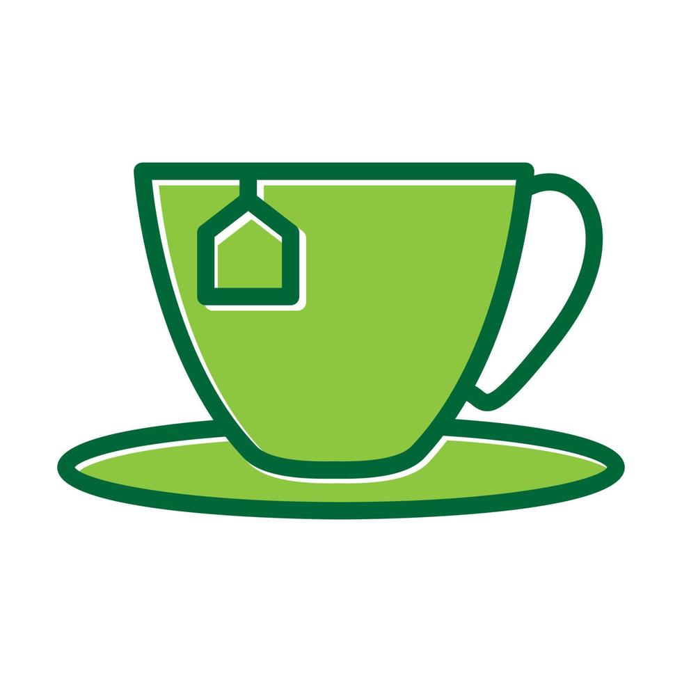 grön kopp te modern färgglad logotyp symbol vektor ikon grafisk design illustration