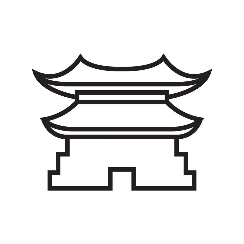 Koreanisches Gebäude Tor Kultur Logo Design Vektorgrafik Symbol Symbol Illustration kreative Idee vektor