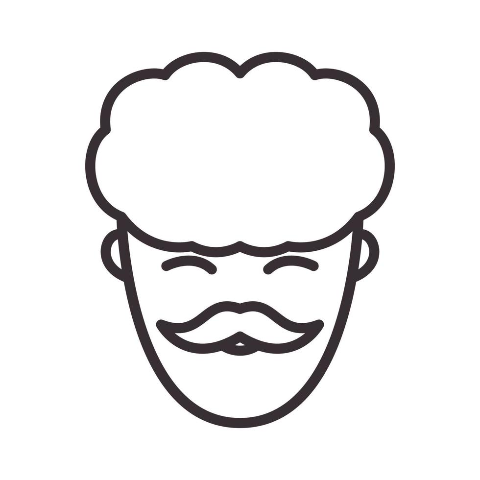 linjer hipster huvud far logotyp vektor ikon illustration design