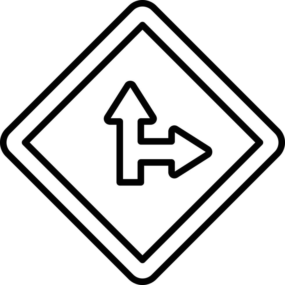 Nebenstraße rechts Symbolstil vektor