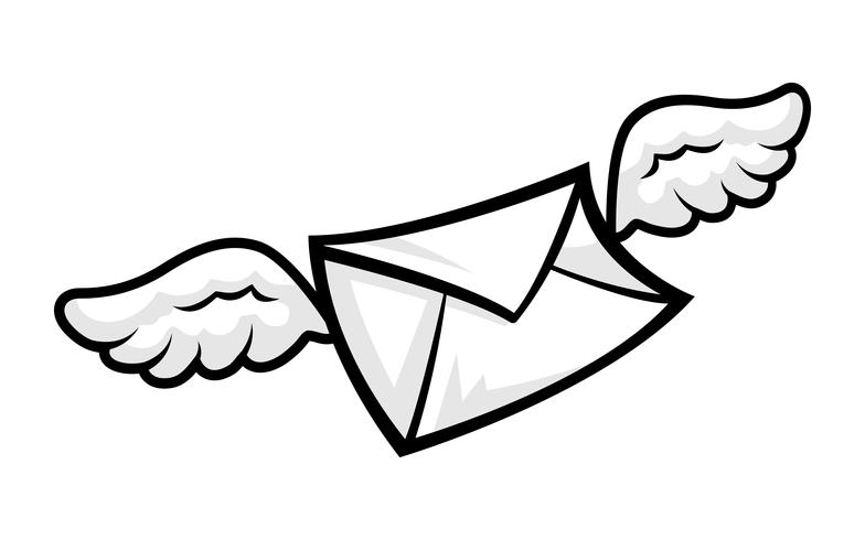 Flying Wings Kuvert ikon vektor illustration