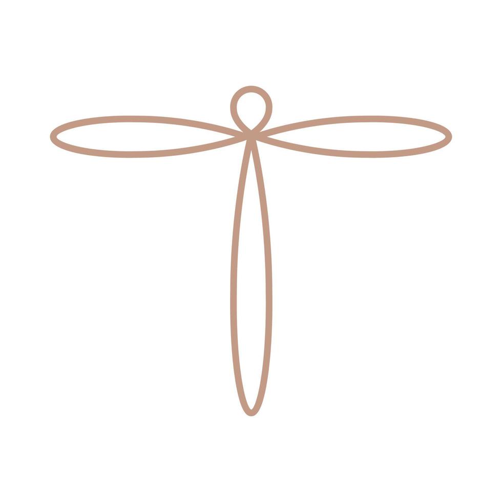Tierinsekt Libellen Strichzeichnungen minimalistisches Logo-Vektor-Illustrationsdesign vektor