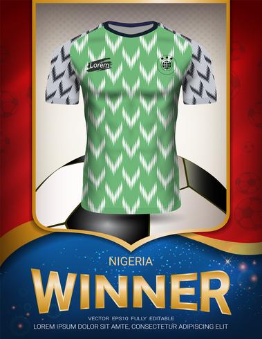 Fußballpokal 2018, Nigeria-Siegerkonzept. vektor