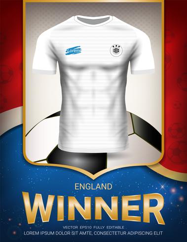 Fotbollskup 2018, England vinnare koncept. vektor
