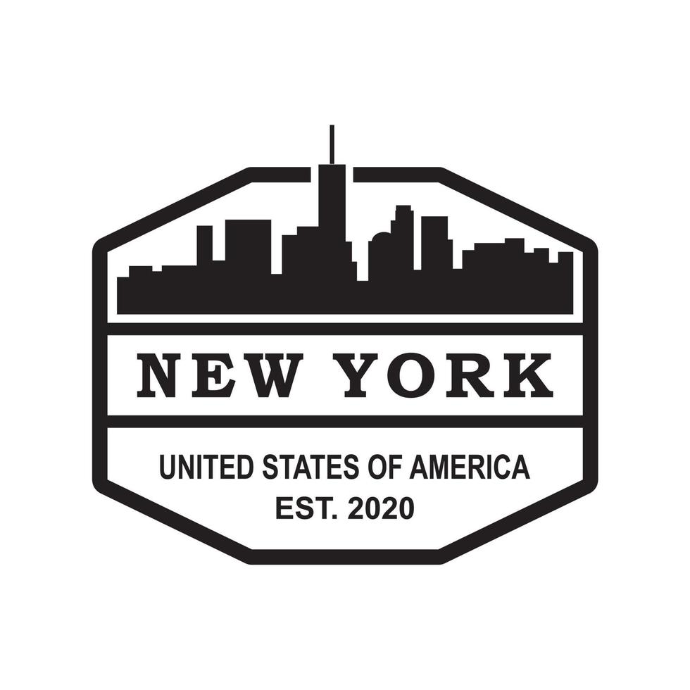 new york skyline silhouette vektor, usa skyskrapa logotyp vektor