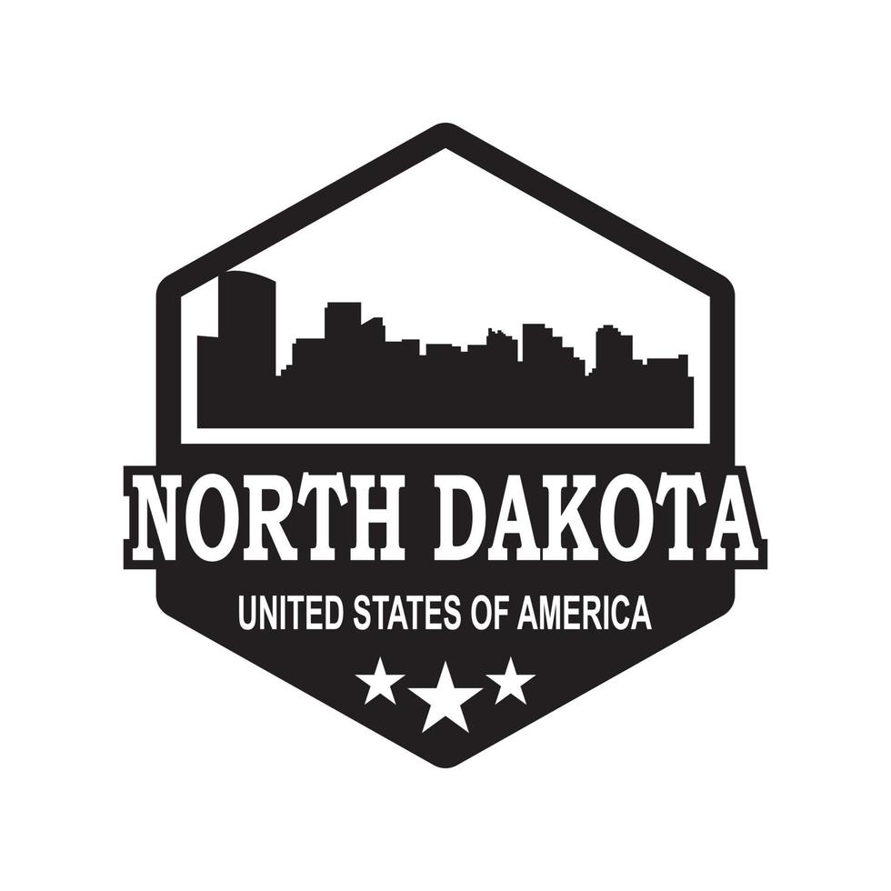 North dakota skyline silhuett vektor logotyp