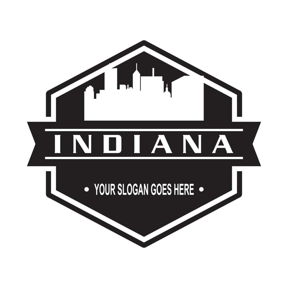 indiana skyline silhuett vektor logotyp