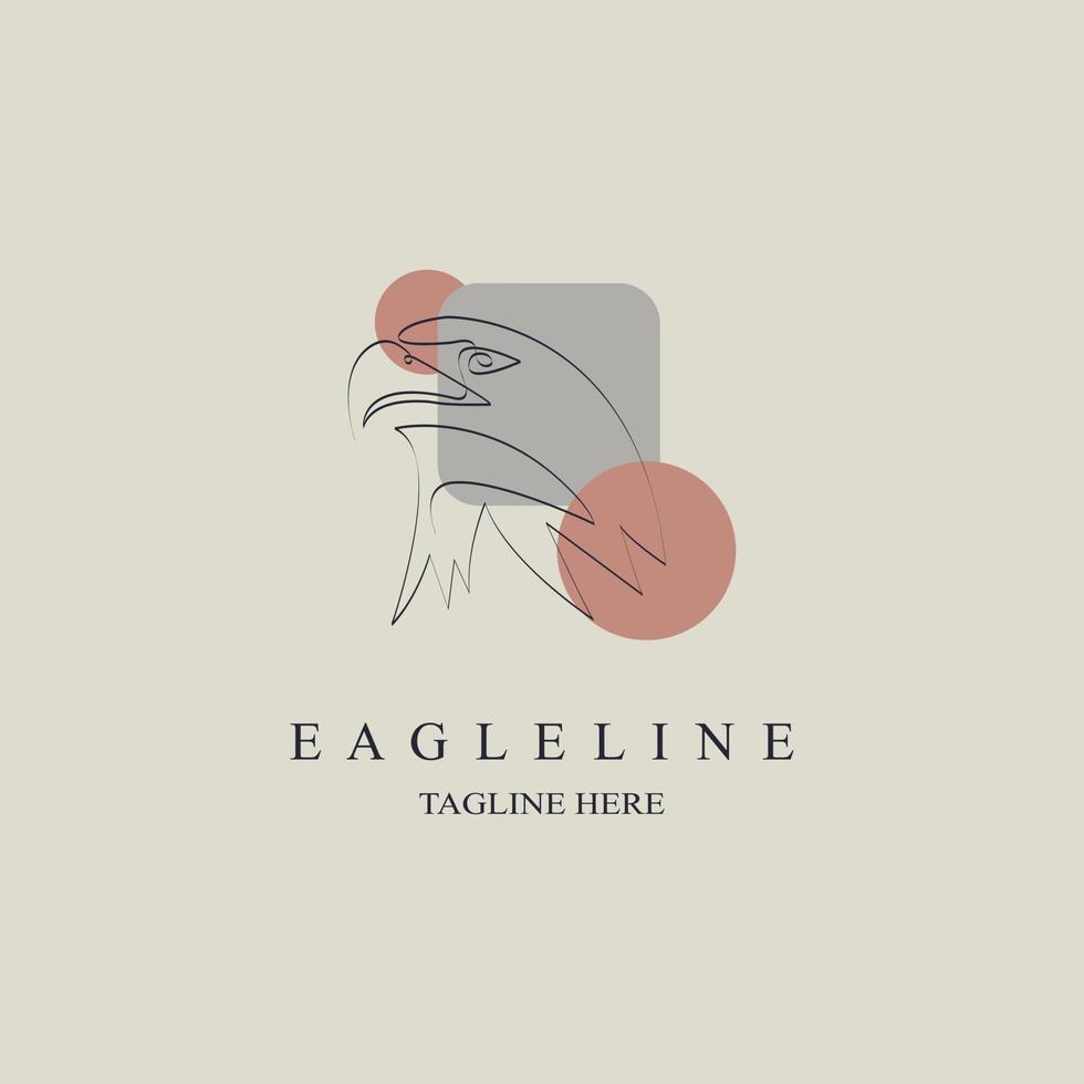 eagle falcon logotyp linje stil designmall för varumärke eller företag och andra vektor