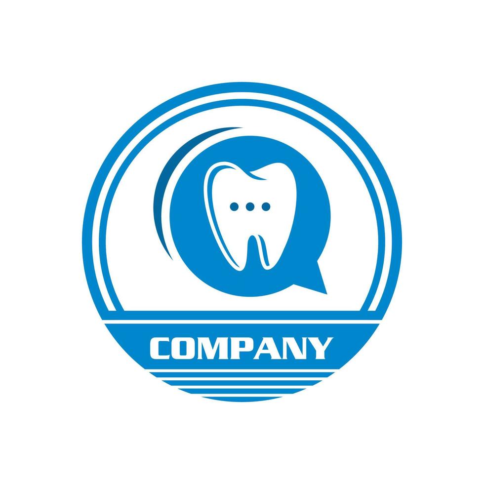 kliniken dental logotyp, dental chat logotyp vektor