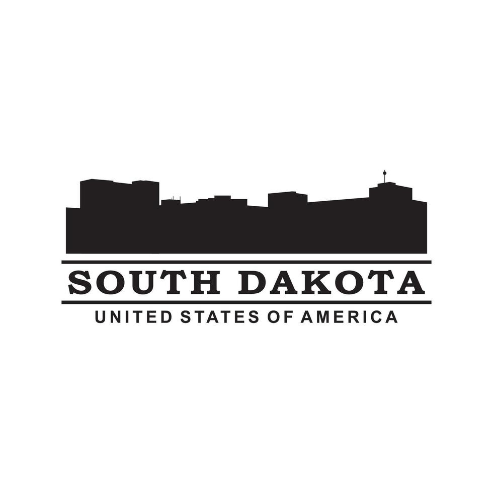 South dakota skyline silhuett vektor logotyp