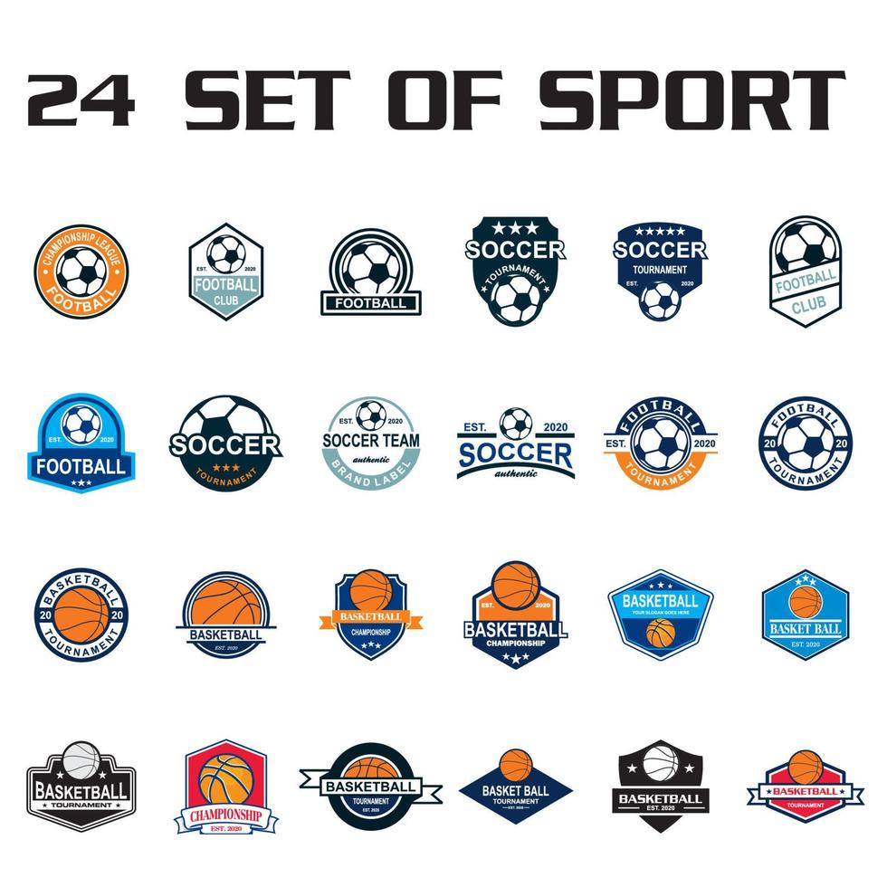 uppsättning fotboll vektor, uppsättning sport logotyp vektor
