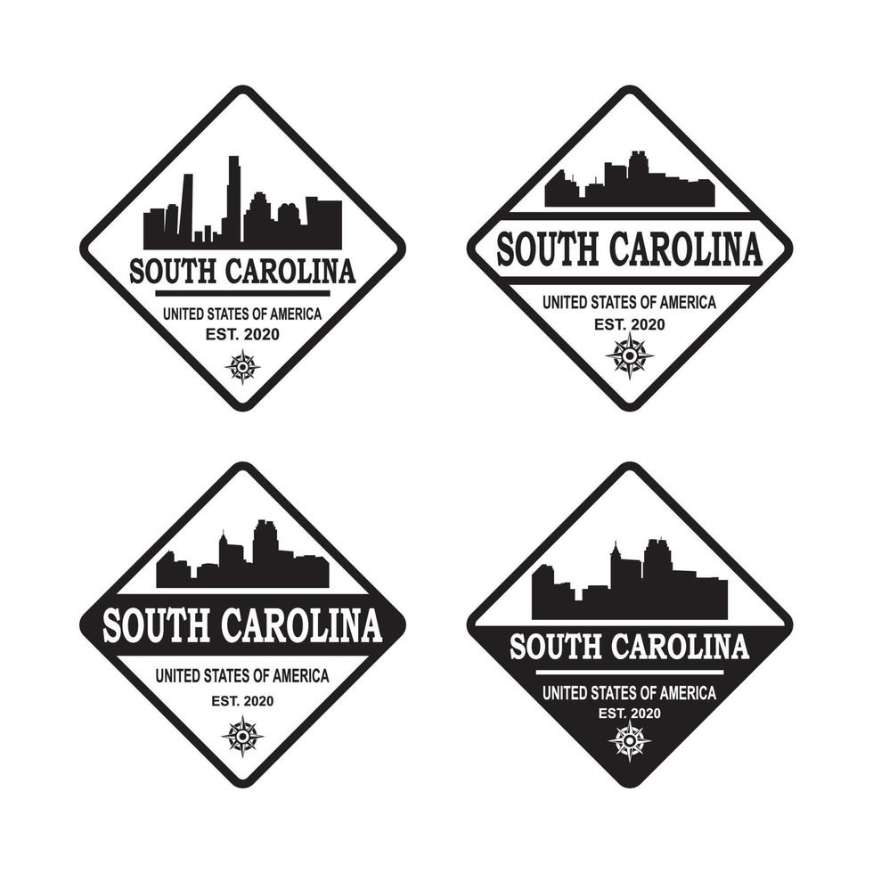 south carolina skyline silhouette vektor logotyp