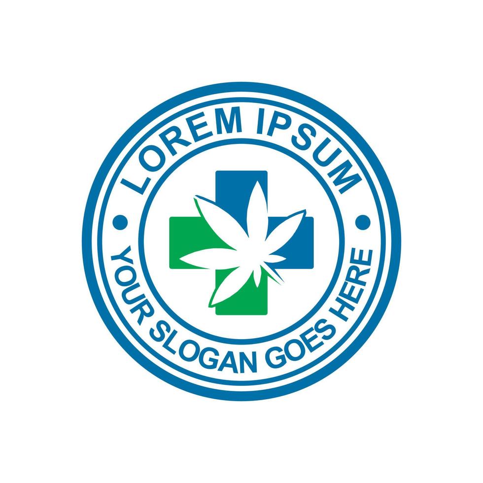 medizinisches logo von cannabis, medizinisches logo der natur vektor