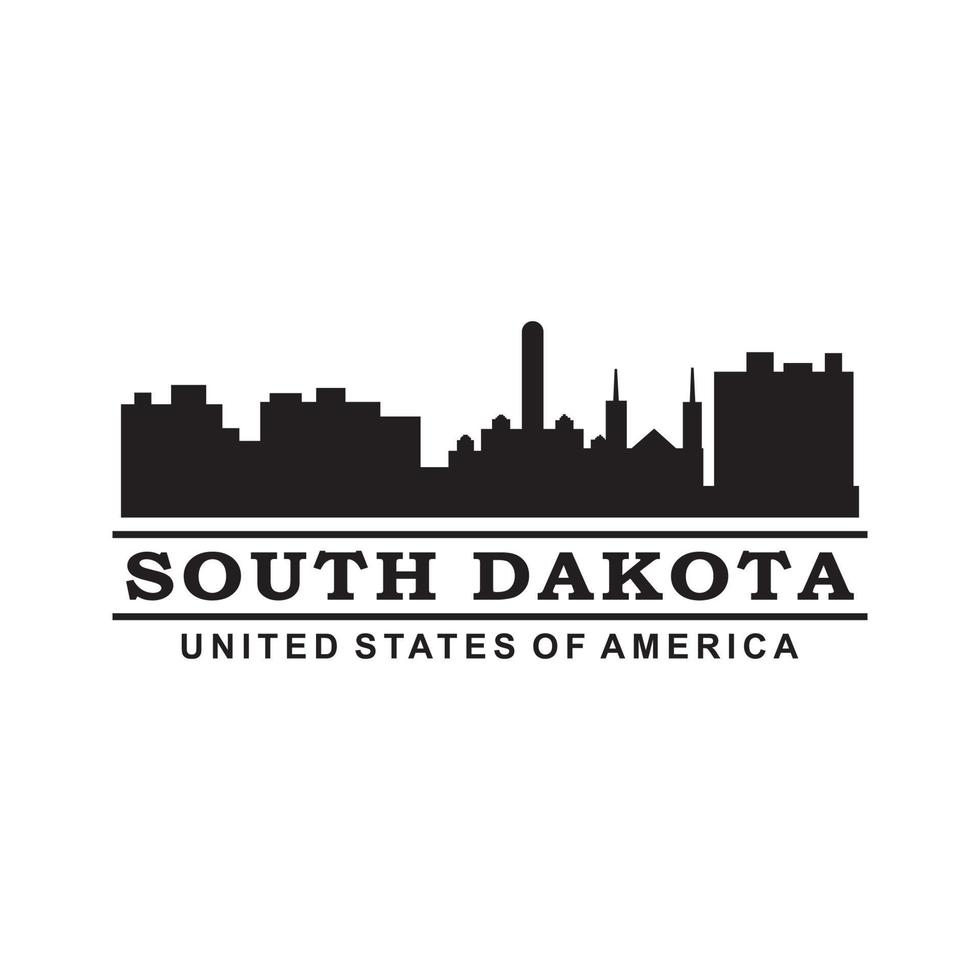 South Dakota Skyline Silhouette Vektor-Logo vektor