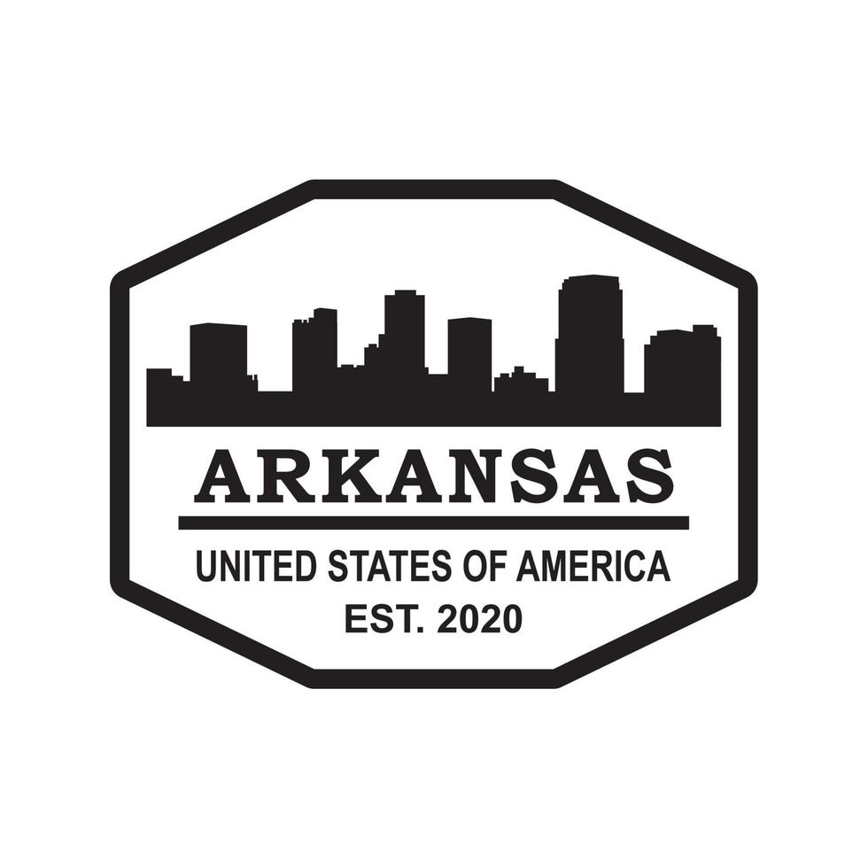 Arkansas skyline silhuett vektor logotyp