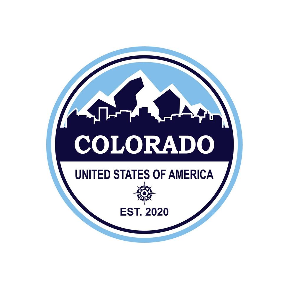 Colorado-Skyline-Vektor, Colorado-Wolkenkratzer-Logo vektor