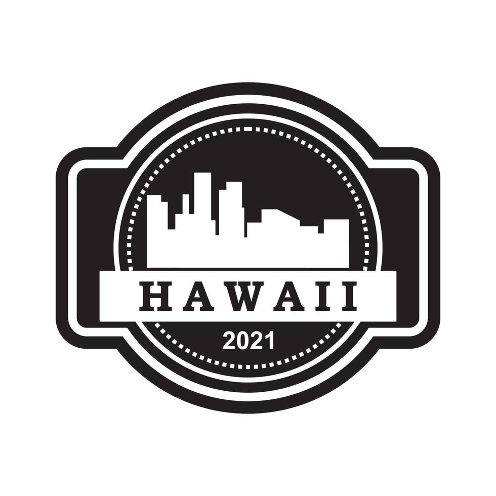hawaii skyline silhuett vektor logotyp