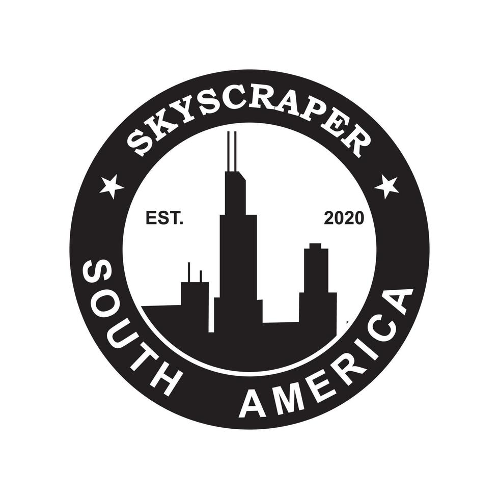 skyskrapa av amerika vektor, arkitektur logotyp vektor