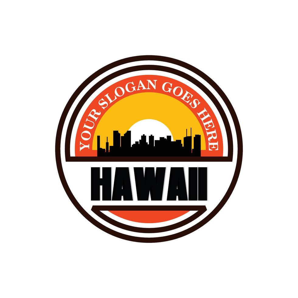 hawaii skyline vektor, honolulu wolkenkratzer logo vektor