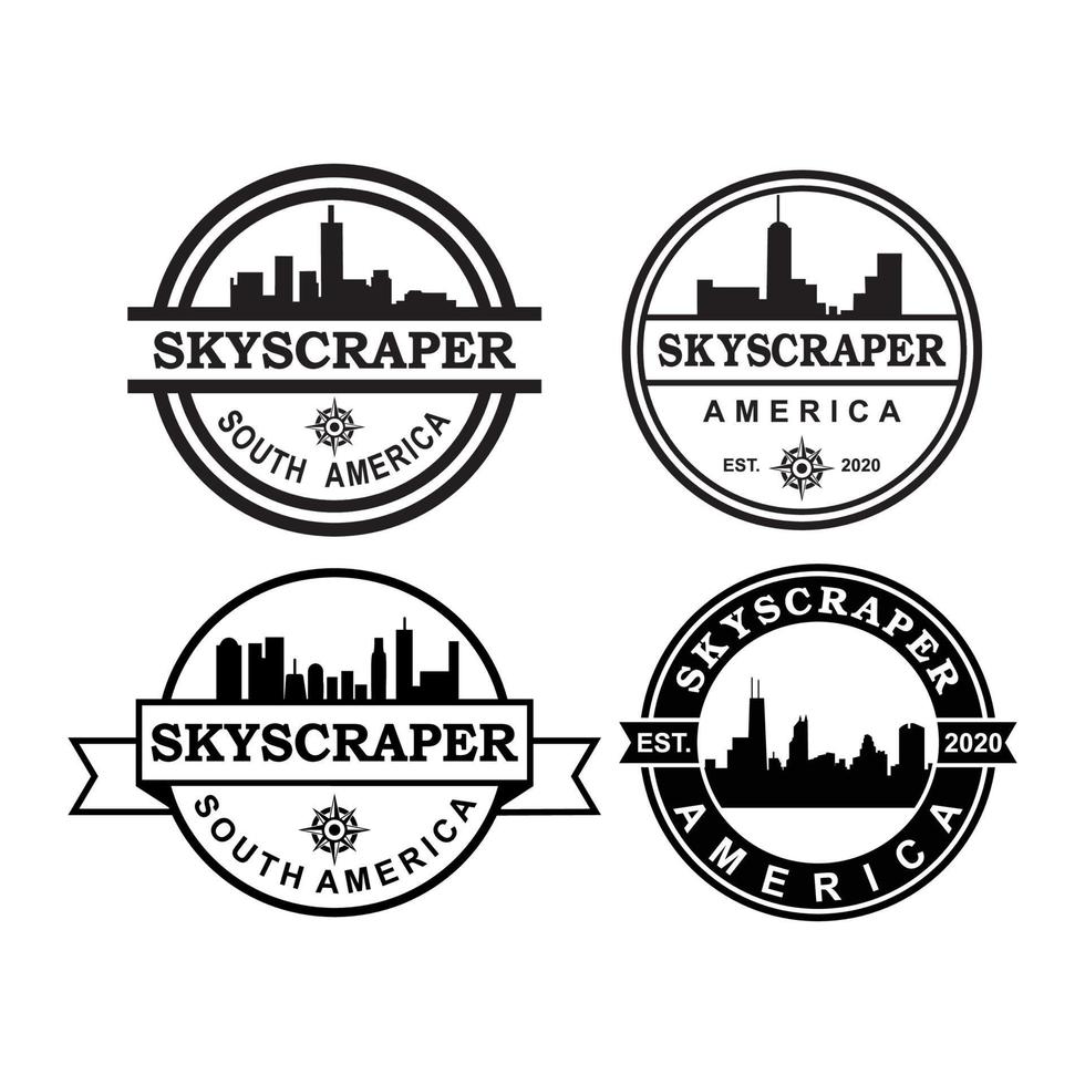 eine Reihe von amerikanischen Wolkenkratzer-Logos, eine Reihe von Architektur-Logos vektor